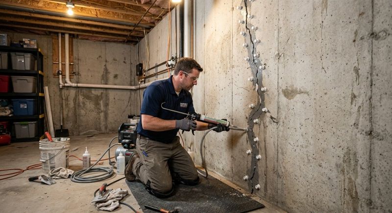 Basement Crack Repair in Wareham, MA