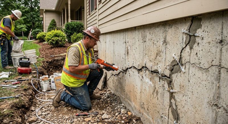 Cracked Foundation Repair in Berkley, MA