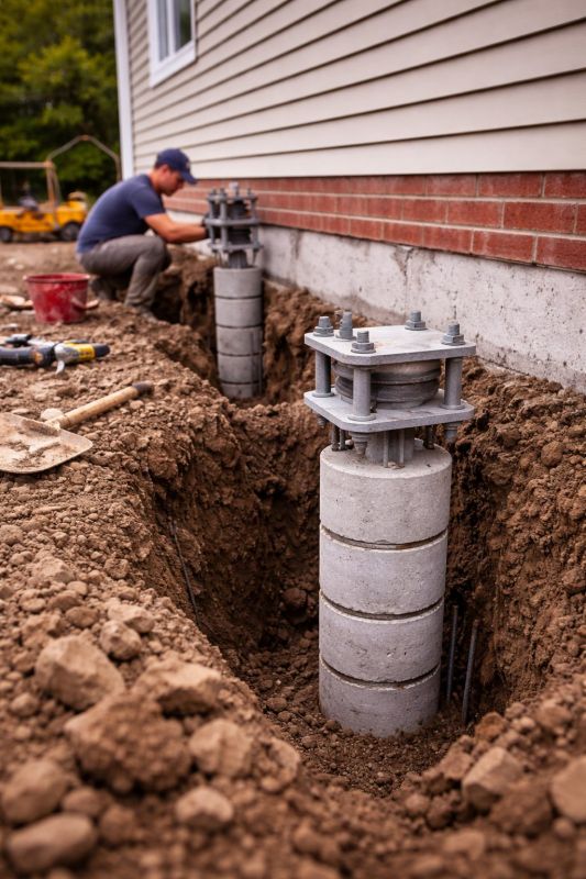 Helical Piers Installation in Wareham, MA