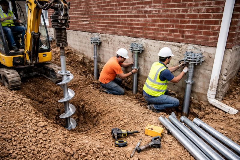 Helical Piers Installation in Wareham, MA