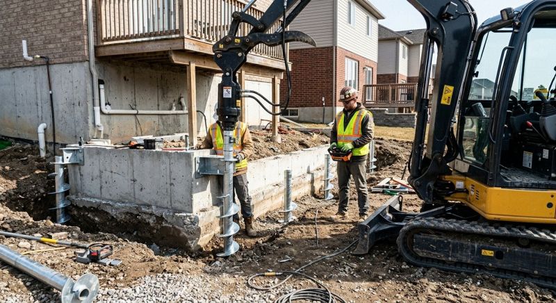 Helical Pile Installation in Wareham, MA