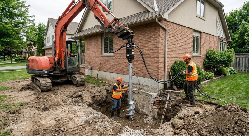 Helical Pile Installation in Wareham, MA
