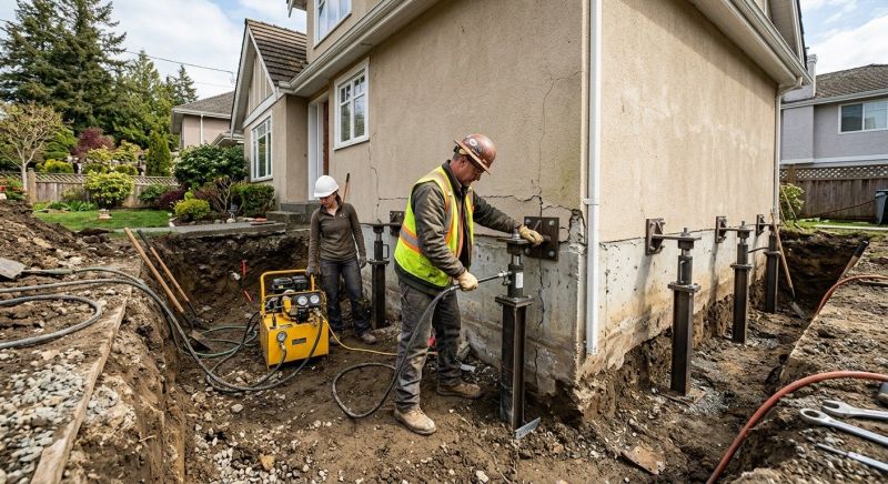 Sinking Foundation Repair in Berkley, MA