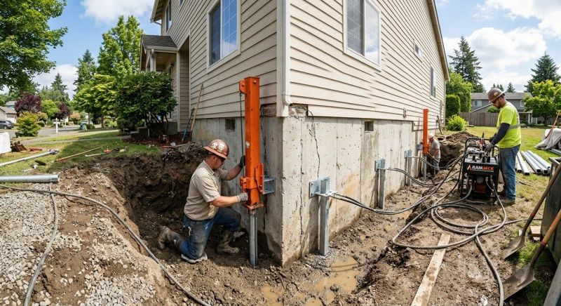 Sinking Foundation Repair in East Bridgewater, MA