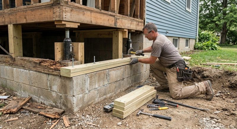 Sinking Foundation Repair in West Wareham, MA